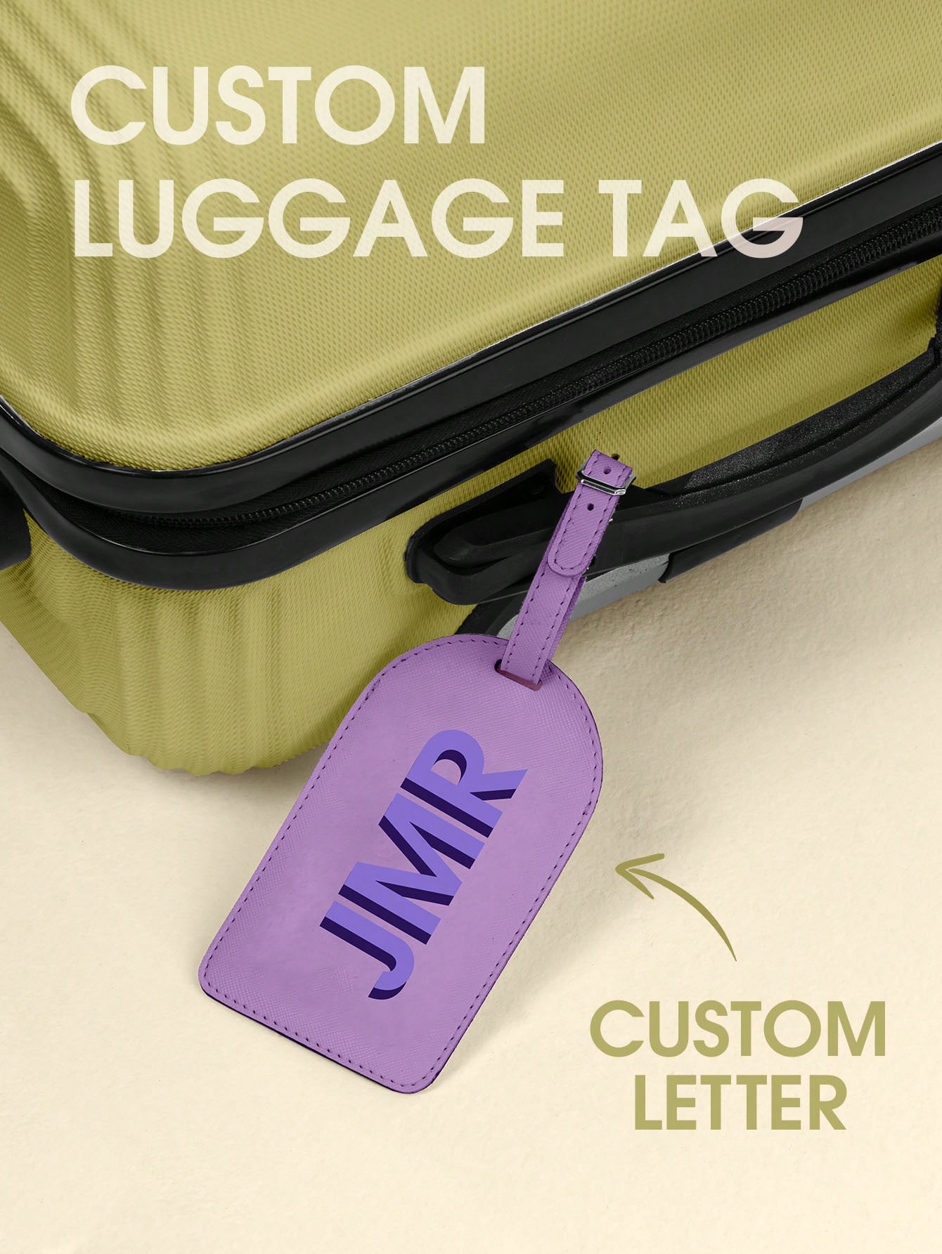 Label Maker - ป้ายติดกระเป๋าเดินทางแบบกำหนดเองได้ พิมพ์อักษรย่อ ป้ายหนัง PU ป้ายติดกระเป๋าเดินทาง พิมพ์
