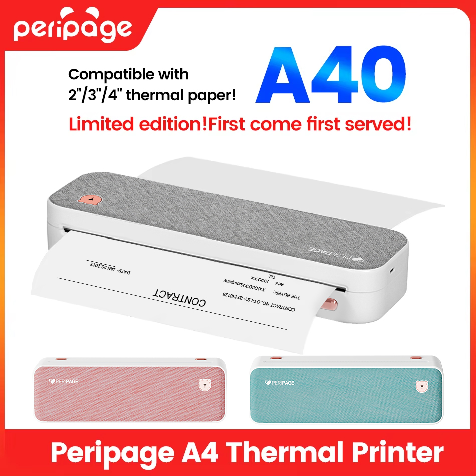 Commercial Book Printing Machines - Peripage A4 แบบพกพาเครื่องพิมพ์ Transfer กระดาษ Tattoo