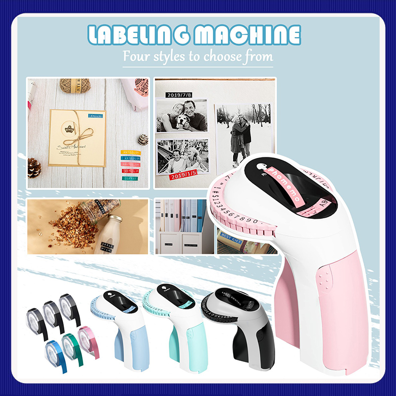 Label Maker - เครื่องพิมพ์ฉลาก 3D เทปฉลากลายนูน Manual Labeller เครื่องพิมพ์ดีดแบบพกพา